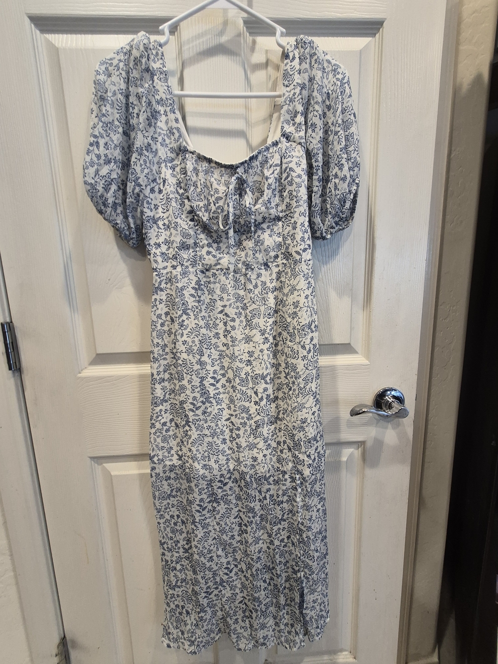 Sienna Sky Blue and White Floral Midi Dress